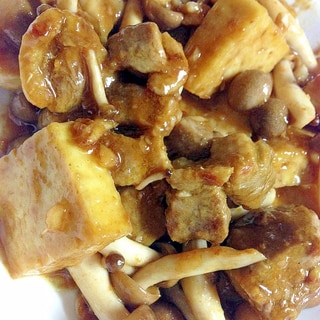 凍り豆腐と鶏肉の甘酢炒め